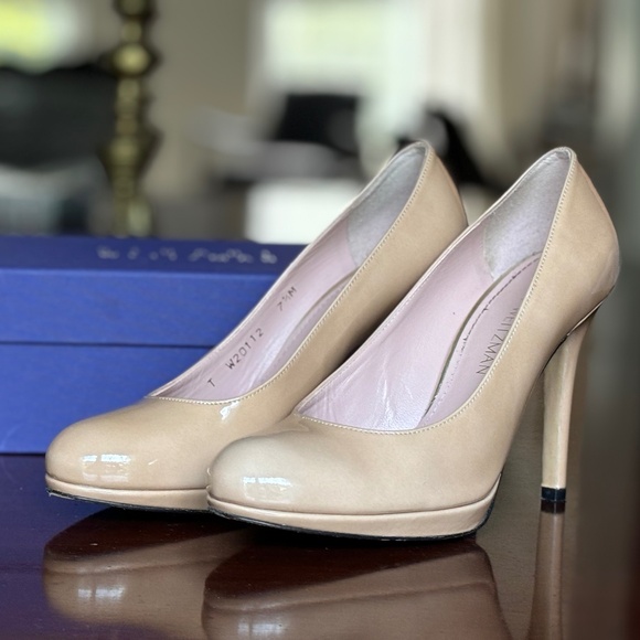 Stuart Weitzman Platsway Adobe Aniline Pumps - Picture 4 of 5